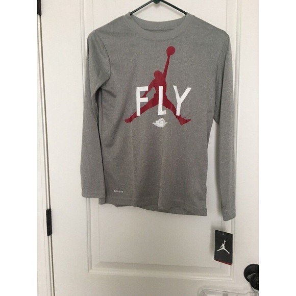 Air Jordan Jumpman Dri-Fit Boys Compression Shirt Active Size XL Gray